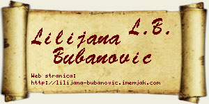 Lilijana Bubanović vizit kartica